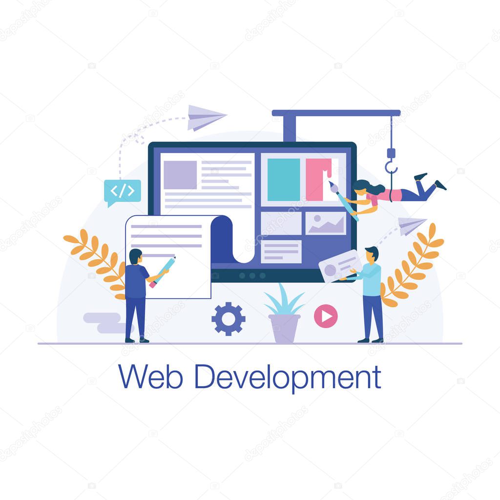Flat web development vector design 
