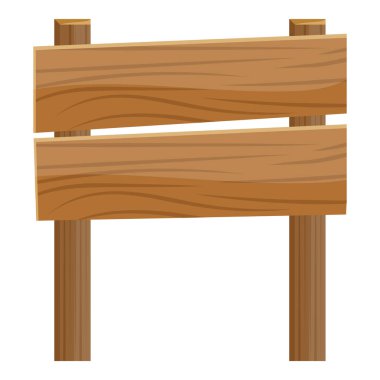 Ahşap tabela simgesinin düz tasarımı.
