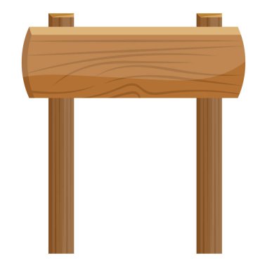 Ahşap tabela simgesinin düz tasarımı.