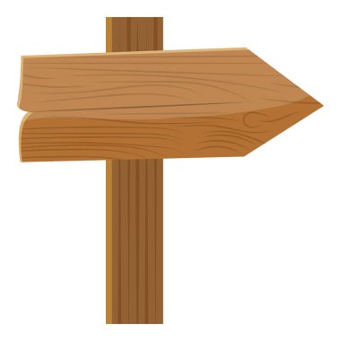 Ahşap tabela simgesinin düz tasarımı.