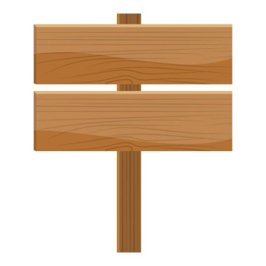 Ahşap tabela simgesinin düz tasarımı.
