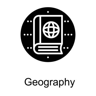 coğrafya kitap logosu glyph vektör 