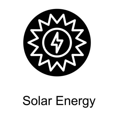 Glyph vektörde güneş enerjisi 