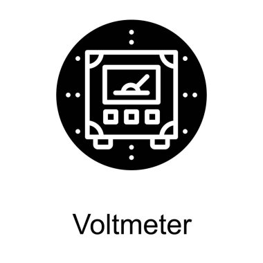 Katı tasarım vektörü voltmetre logosu 