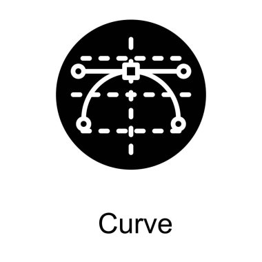 Glyph tasarım vektörü eğrilik logosu 