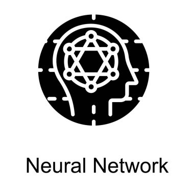Glyph tasarım vektörde nöral ağ logosu 