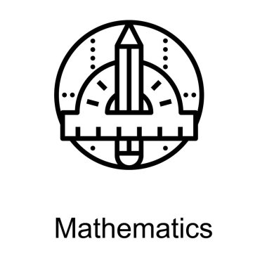 Çizgi vektörde matematik biliminin logosu 