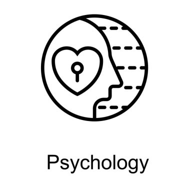 Çizgi tasarım vektörünün Psikoloji logosu 