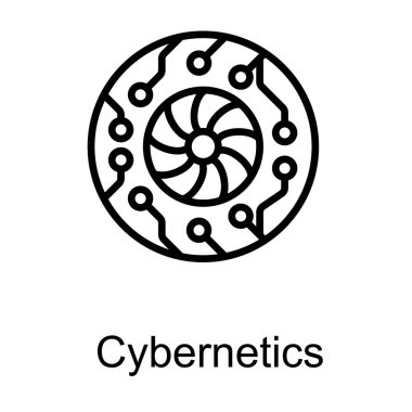 Çizgi tasarımının sibernetik logosu 