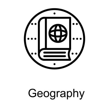 coğrafya kitap logo çizgi vektör 