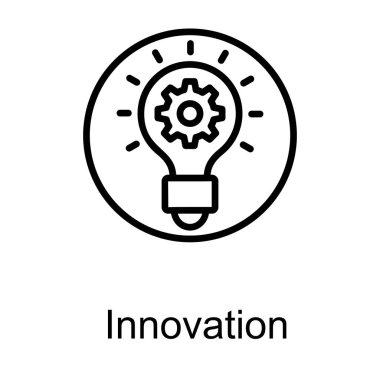 Çizgi logosunda parlak fikir vektörü 