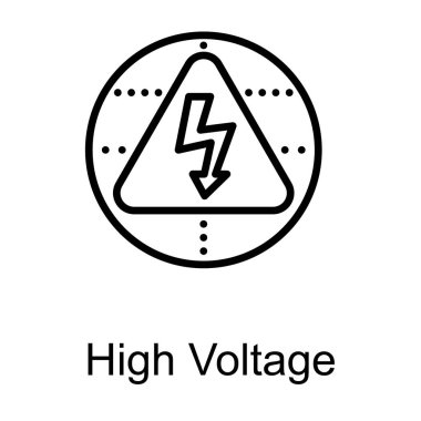 Hat vektörü yüksek gerilim logosu 