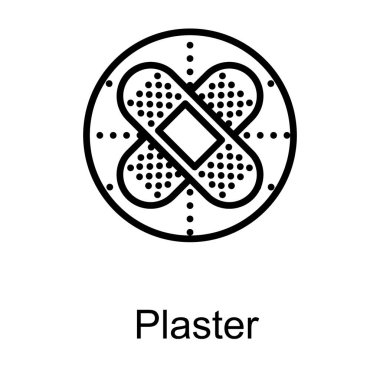 İlk yardım bandaj logosu çizgi tasarımı   