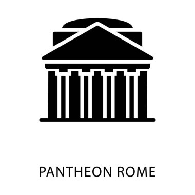 Glyph tasarım vektörü panteon roma simgesi 