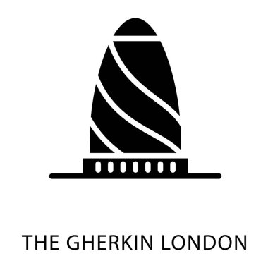 Glyph tasarım vektörgherkin londra simgesi 
