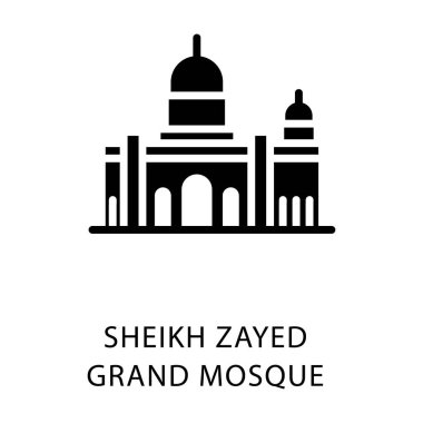 Şeyh zayed camii glyph vektör 