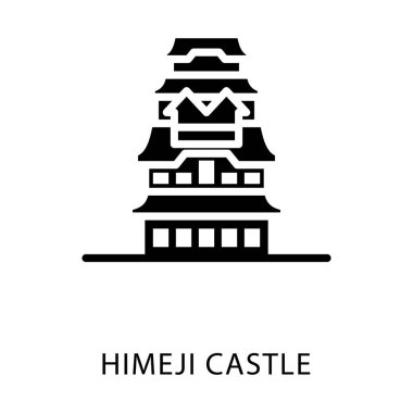 Himeji kale bina vektörgph simgesi 
