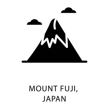 Fuji tasarım vektörü montaj Glyph simgesi 