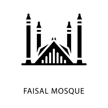 Faysal mescid tasarım vektörünün glifleri simgesi 
