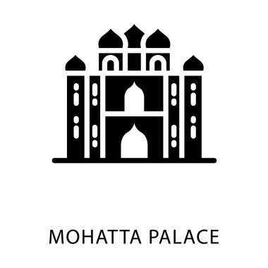 Mescid-i Vezir Han tasarım vektörünün glyph simgesi 