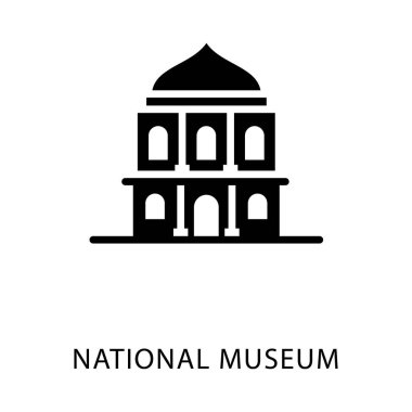 Ulusal müze binası vektör simgesi glyph vektör 