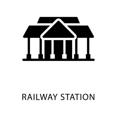 Tren istasyonu simgesi glyph vektörü 