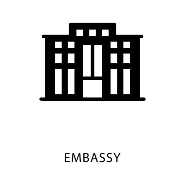 Embassy bina simgesi glyph vektörü 