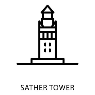 Berkeley clock tower of line icon  clipart