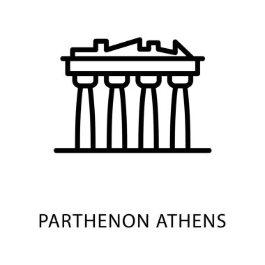 Sıra tasarım vektörü parthenon atina simgesi 