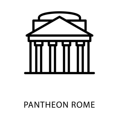 Çizgi tasarım vektörü panteon roma simgesi 