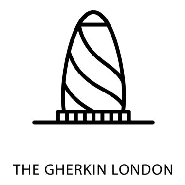 Çizgi tasarım vektörü gherkin londra simgesi 