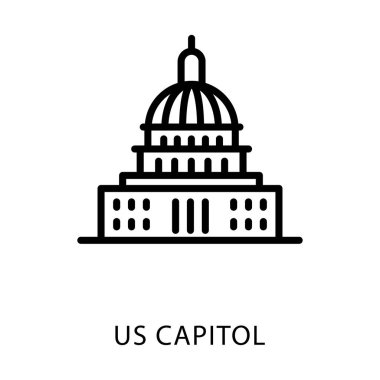 Amerikan capitol bina hattı vektör tasarımı 