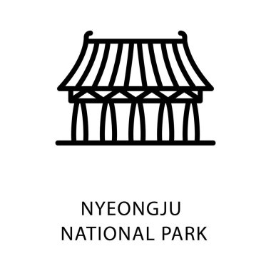 Çizgi tasarım simgesi Gyeongju milli park vektörü 