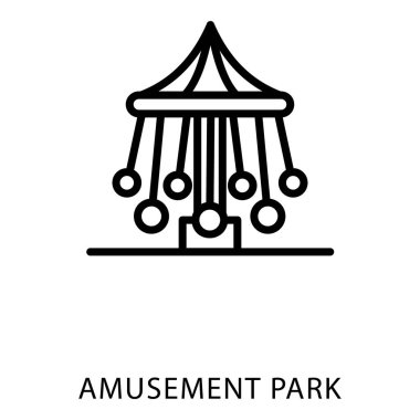 Çizgi vektöründeki eğlence parkı simgesi 