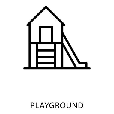 Çizgi vektör tasarımında oyun alanı simgesi 