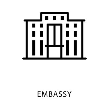 Embassy bina simgesi çizgi vektörü 
