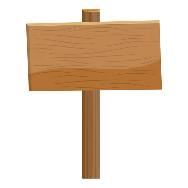 Flat design of wooden signboard icon.