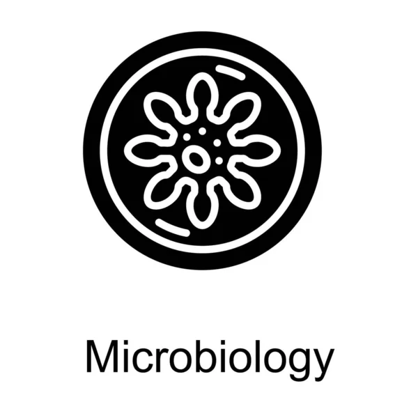 Study Microorganisms Glyph Logo — Stock Vector