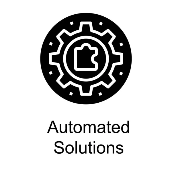 Automated Solutions Glyph Vector — Stock Vector