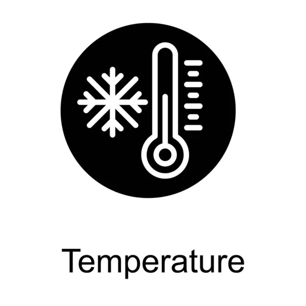 Logotipo Del Glifo Medidor Temperatura — Vector de stock