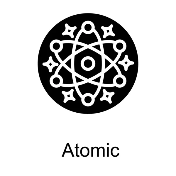 ソリッドベクトルデザインの原子機構ロゴ — ストックベクタ