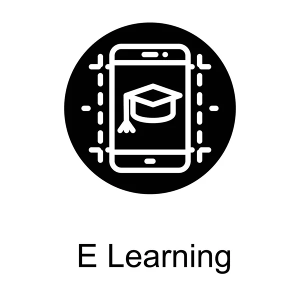 Glyph Tasarımında Öğrenme Logosu — Stok Vektör