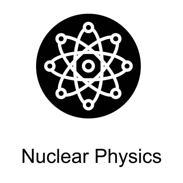 Nuclear Physics Glyph Vector Design — Stock Vector