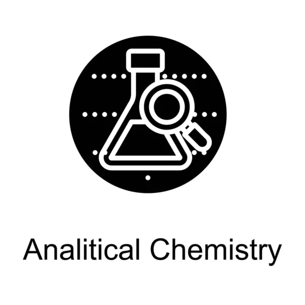 Analitik Kimya Bilimi Logo Glyph Tasarımı — Stok Vektör