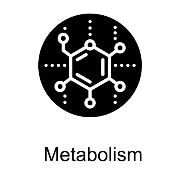Logótipo Metabolismo Desenho Glifo —  Vetores de Stock