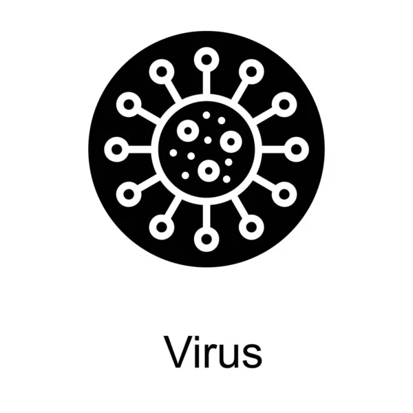 Logo Bactérien Dans Vecteur Conception Glyphe — Image vectorielle
