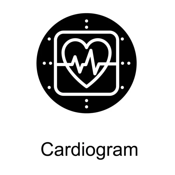 Logotipo Cardiográfico Vector Sólido — Vector de stock