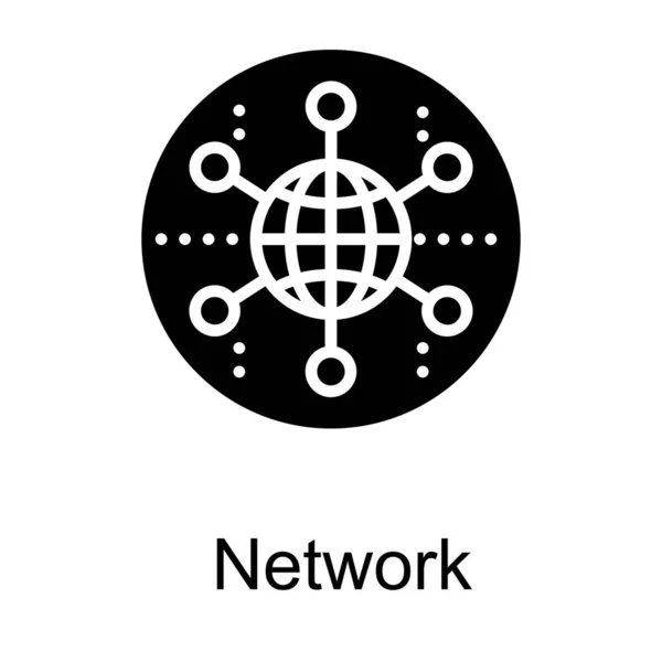 Globalne Logo Sieci Projektowaniu Glifów — Wektor stockowy