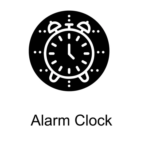 Glyph Logo Vector Van Alarm Clock — Stockvector