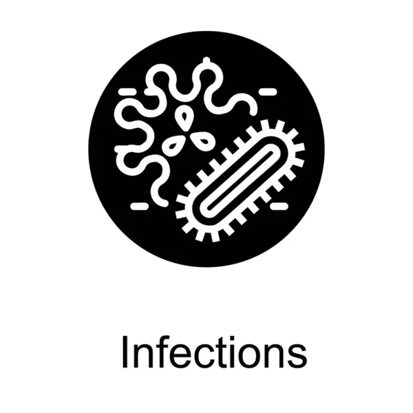 Logotipo Del Virus Bacteriano Vector Del Glifo — Vector de stock